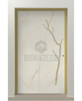 PIVOT Cristallo - porte pivotante en aluminium recouverte de quartz fritté Cristallo
