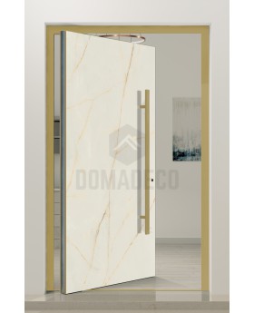 PIVOT Cristallo - porte pivotante en aluminium recouverte de quartz fritté Cristallo