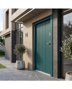 Porte d'entrée contemporaine verte