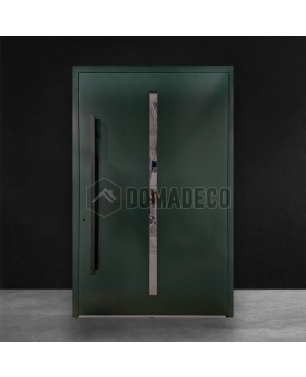 Porte pivotante contemporaine verte