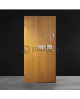 Porte d'entrée moderne et simple en acier doré