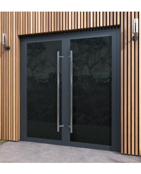 LIM-BATCH VL19 double - Porte aluminium vitrée Lacobel