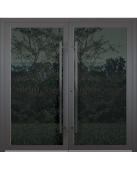 LIM-BATCH VL19 double - Porte aluminium vitrée Lacobel