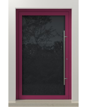 PIVOT VL19 - Porte pivotante en verre Lacobel recouvert d'une peinture aluminium de haute qualité