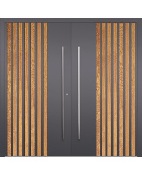 LIM RAIL3 double - porte double en aluminium avec lames verticales en profilés d'aluminium