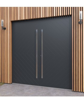 LIM v59 double - porte extérieure double en aluminium pré-montée avec nervures