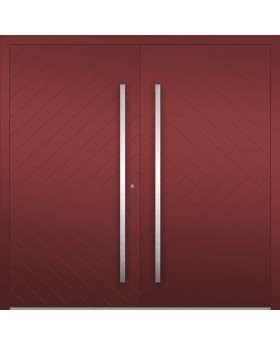 LIM v59 double - porte extérieure double en aluminium pré-montée avec nervures