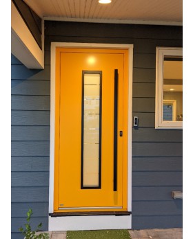 LIM AP01 -  Portes d'entrée sécurisées en aluminium jaune avec vitrage