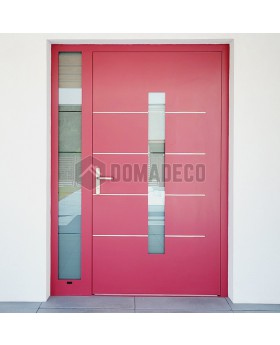 Porte d'entrée en aluminium bordeaux