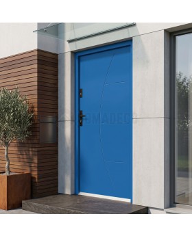 porte d'entrée extérieure en acier bleu