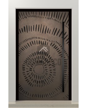 PIVOT M11 - porte pivotante avec texture bronze en métal fraisé
