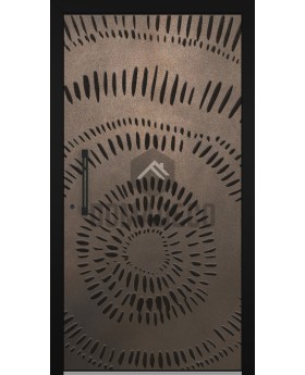 Porte battante avec texture bronze en métal fraisé