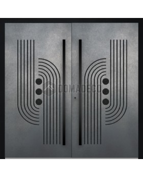 LIM M13 double - Porte à double charnière en aluminium avec texture « gunsmoke » du métal fraisé