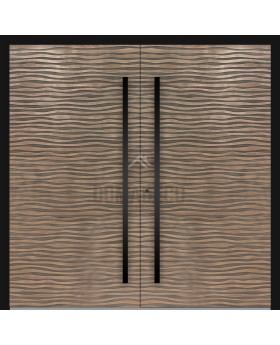 LIM M16 double - Porte d'entrée double en aluminium avec texture en métal fraisé