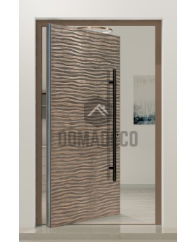 PIVOT M16 - porte à charnières en aluminium avec texture en métal fraisé