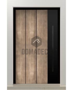 PIVOT M19 - porte d'entrée pivotante en aluminium avec texture nickel doré en métal fraisé