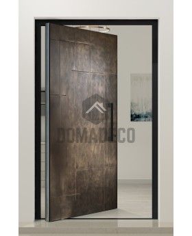 PIVOT M24 - porte pivotante en aluminium avec métal liquide bronze