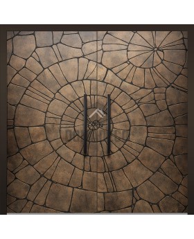 LIM M30 double - porte double battante en aluminium avec texture marron métal fraisé