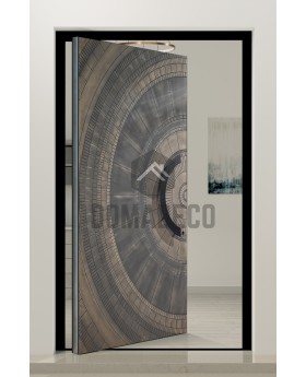 PIVOT M6 - porte pivotante avec texture bronze en métal fraisé