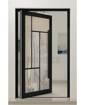PIVOT MN1 - porte pivotante en aluminium entièrement vitrée avec croisillons