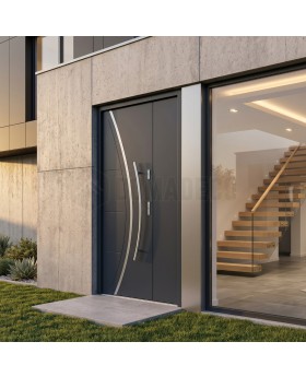 Porte d'entrée double en anthracite