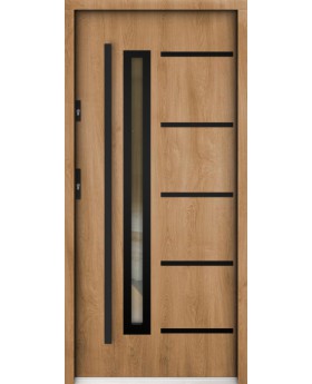 Sta Picard noir - porte extérieure de sécurité simple avec cadre noir autour du verre