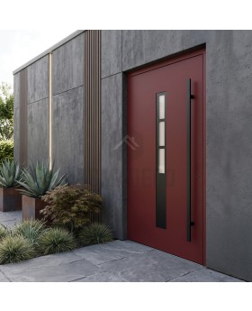 Porte d'entrée en aluminium violet claret