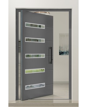 PIVOT 39 - porte pivotante en aluminium pré-montée