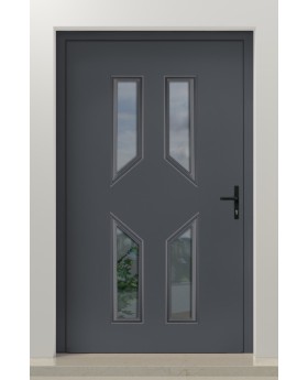PIVOT CL11 - porte pivotante traditionnelle en aluminium vitrée avec cadre décoratif