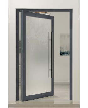 PIVOT Glass - porte d'entrée pivotante en aluminium entièrement vitrée