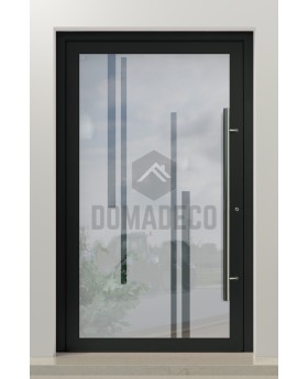 PIVOT Glass S10 - porte pivotante en aluminium dépoli avec décor transparent