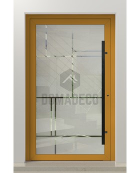 LIM Glass S17 -porte d'entrée givrée de qualité avec décor transparent