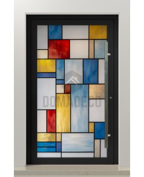 PIVOT SG1 - Porte pivotante extérieure en aluminium avec vitrage coloré