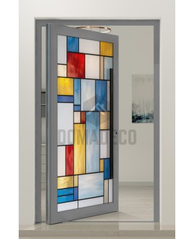 PIVOT SG1 - Porte pivotante extérieure en aluminium avec vitrage coloré