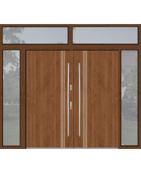 configuration personnalisée - Porte double Fargo avec fenêtres latérales gauches, droite et supérieures