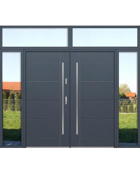 configuration personnalisée - Porte double Fargo avec fenêtres latérales gauches, droite et supérieures