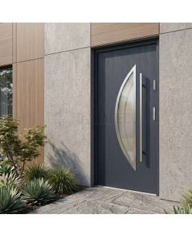 Porte simple de sécurité anthracite