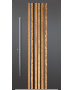 LIM RAIL5 - porte d'entrée en aluminium avec lamelles verticales en profilés d'aluminium