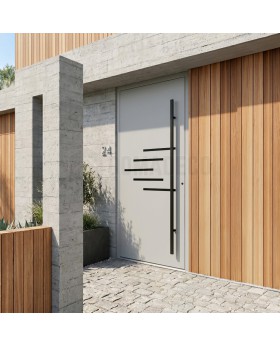 Porte d'extérieur en aluminium blanc