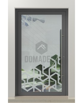 LIM Glass S12 - porte d'entrée extérieure dépolie avec décor transparent