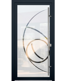 LIM Glass S16 - porte d'entrée en aluminium dépoli avec décor transparent