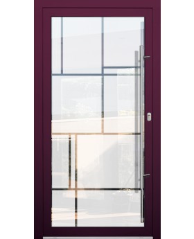 LIM Glass S17 -porte d'entrée givrée de qualité avec décor transparent