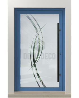 LIM Glass S - porte principale dépolie avec motif transparent