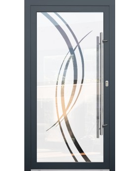 LIM Glass S18 - porte d'entrée givrée de qualité avec décor transparent