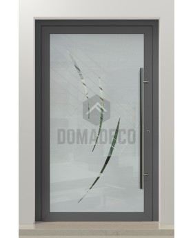 LIM Glass S19 -porte d'entrée givrée de qualité avec décor transparent