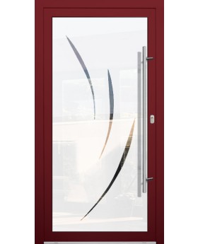 LIM Glass S19 -porte d'entrée givrée de qualité avec décor transparent