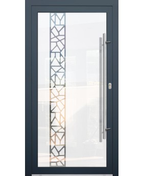 LIM Glass S21 - porte d'entrée givrée de qualité avec décor transparent
