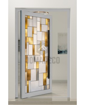 PIVOT SG2 - Porte pivotante extérieure en aluminium avec vitrage teinté personnalisé