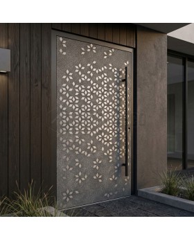 Porte avant en aluminium avec texture carrée en métal fraisé