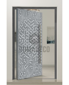 PIVOT Squares - porte pivotante avec texture carrée en métal fraisé